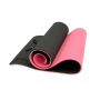 Коврик для йоги 10 мм двухслойный TPE черно-розовый Original FitTools FT-YGM10-TPE-BPNK