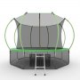 Батут EVO Jump Internal 12ft Green с внутренней сеткой и лестницей + нижняя сетка