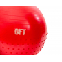 Гимнастический мяч 65 см с массажным эффектом красный OFT FT-HMSB-65