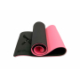 Коврик для йоги 10 мм двухслойный TPE черно-розовый Original FitTools FT-YGM10-TPE-BPNK