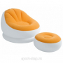 Надувное кресло Cafe Chaise Chair 68572 с пуфиком, без насоса