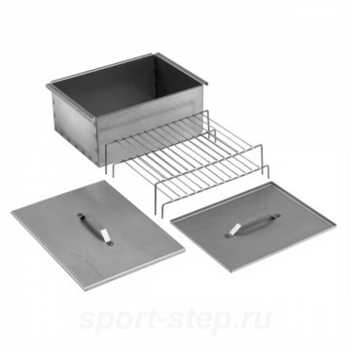 Коптильня двухъярусная с поддоном для сбора жира 380х280х170 (сталь 1,5 мм) Тонар (К-003)