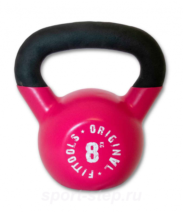 Гиря 8 кг обрезиненная розовая Original FitTools FT-K8-PINK