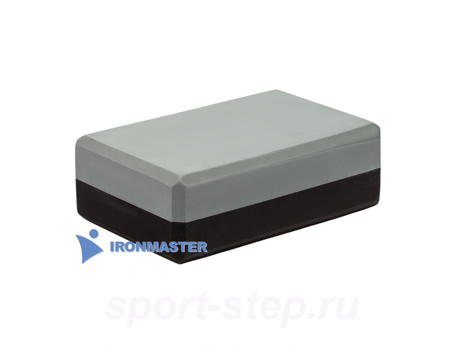 Блок для йоги серый-черный Ironmaster IR97416B3
