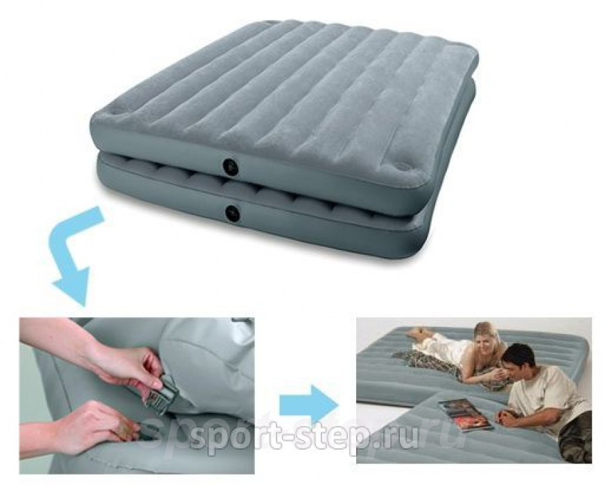Двуспальная надувная кровать Intex Inhome 2-in-1 Airbed 67744 без насоса