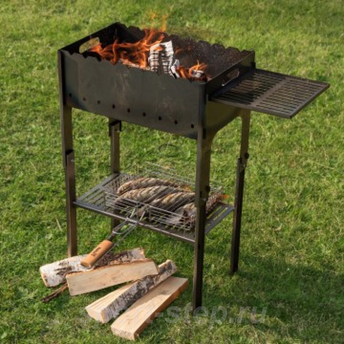 Мангал разборный со столиком и подставкой под казан Тонар (2мм, сумка)