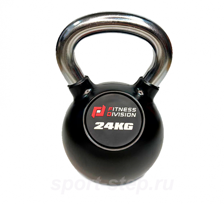 Гиря 24 кг обрезиненная с хромированной ручкой DB-KDB-C-24