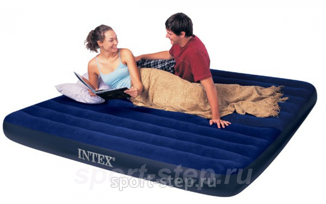 Двуспальный надувной матрас Intex Classic Downy 68755 без насоса