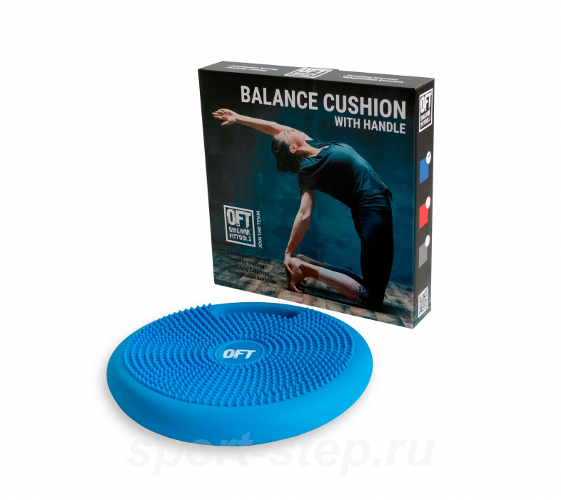 Массажно-балансировочная подушка с ручкой синяя OFT FT-BPDHL (BLUE)