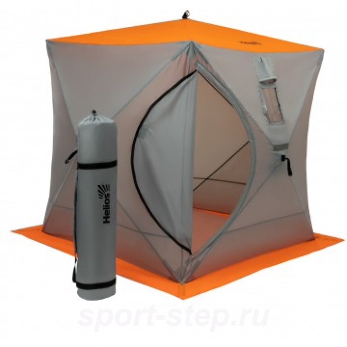 Палатка зимняя Куб 1,8х1,8 orange lumi/gray Helios (HS-ISC-180OLG)