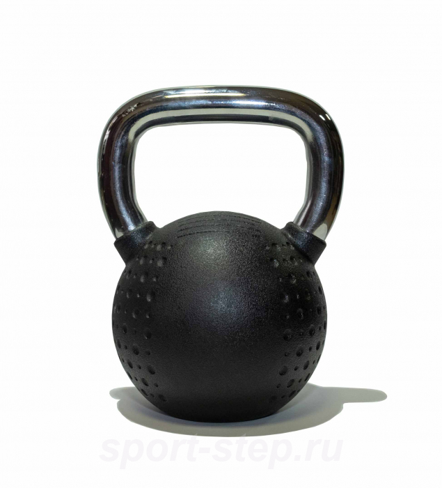 Гиря 16 кг с хромированной ручкой полиуретановая (CPU) OFT FT-KB-CPU-16