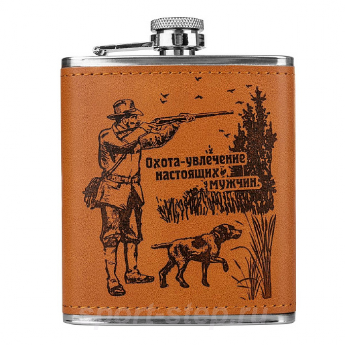 Набор Книга Записки охотника (фляжка 210мл + 3 стопки) (HS-2023-TZ-3) Helios