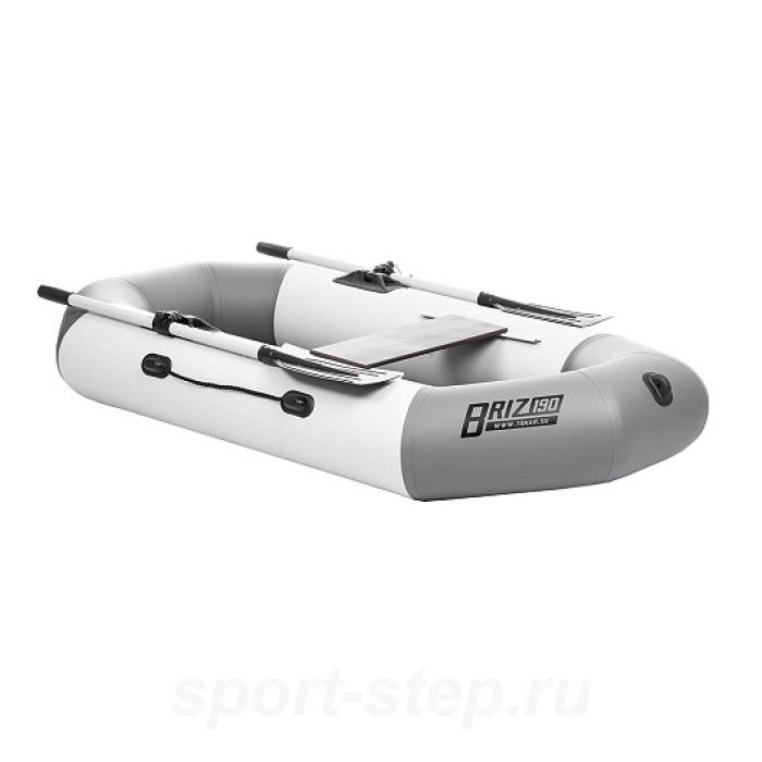 Лодка Бриз 190 с веслами бело/серый Тонар