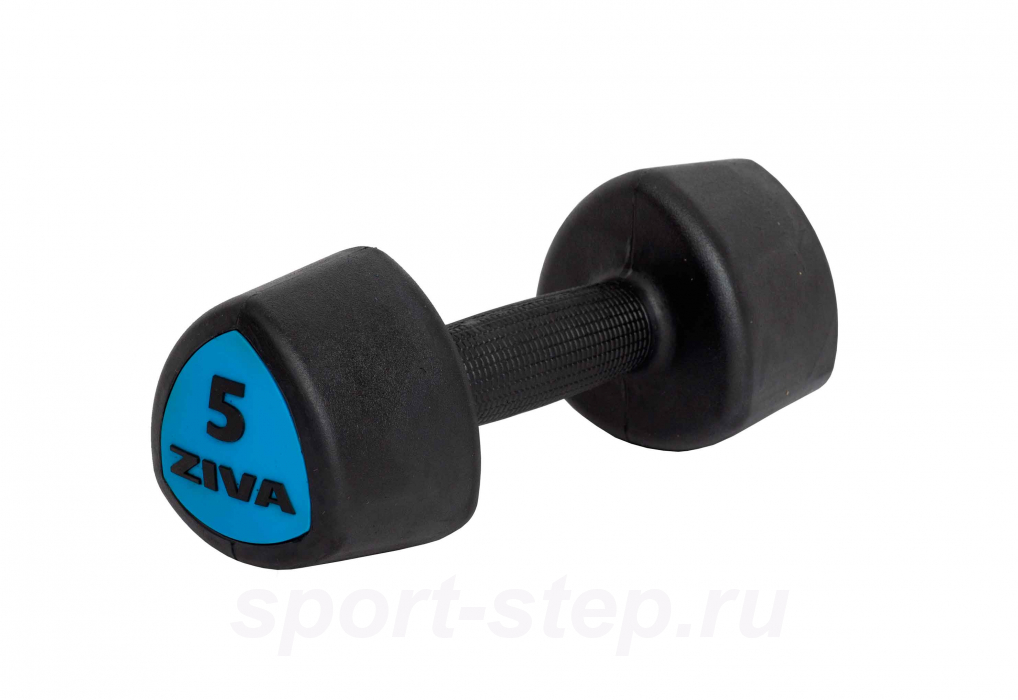 Гантель для аэробики 5 кг ZIVA серии ZVO резиновое покрытие ZVO-RB50-2706