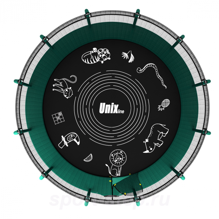 Батут UNIX line SUPREME GAME 12 ft (green)
