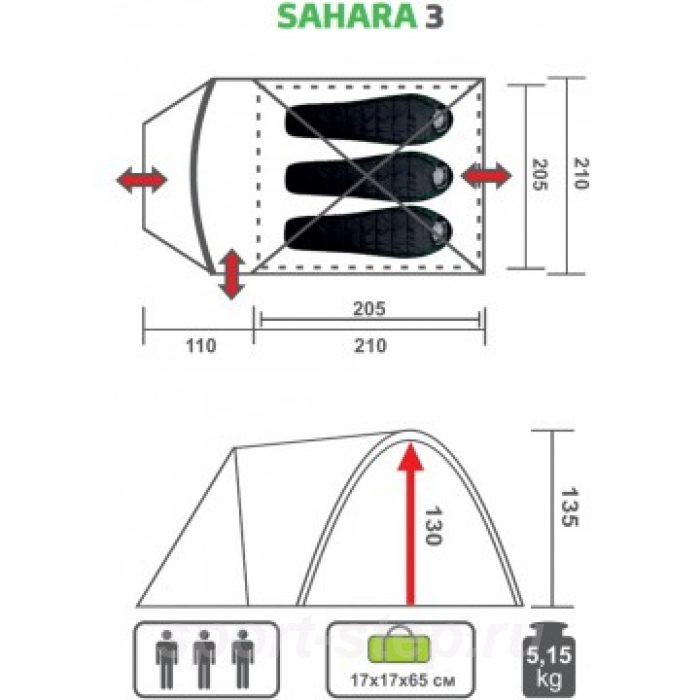 Палатка SAHARA-3 Premier