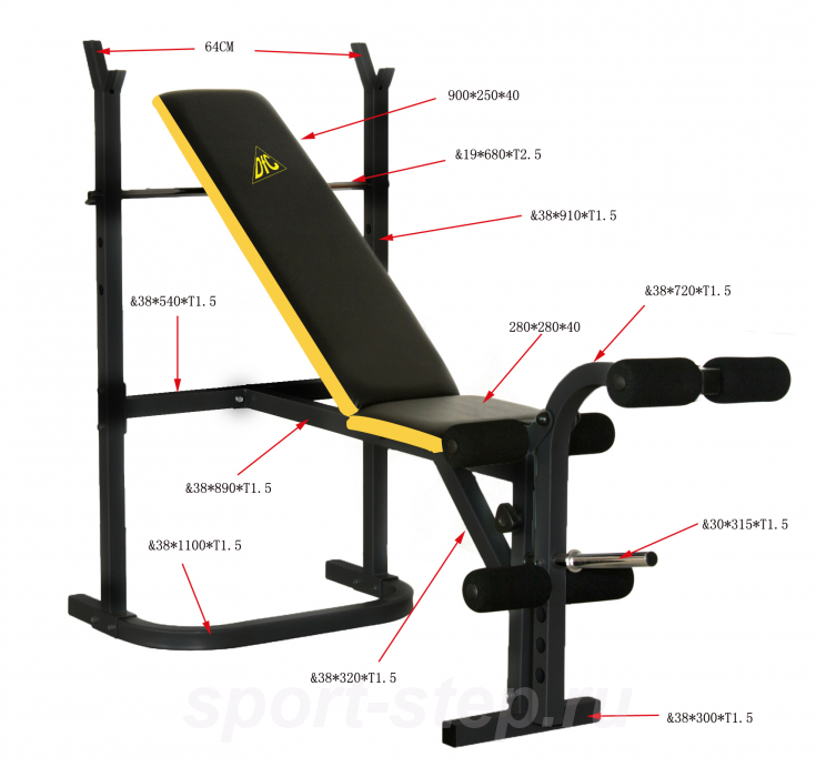 Скамья под штангу DFC D003