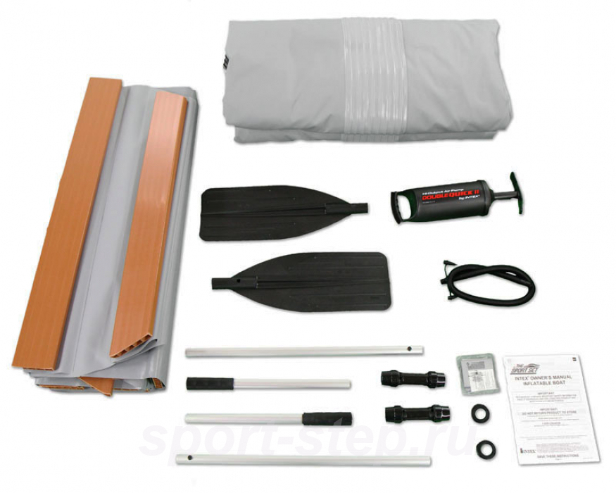 Лодка Intex Mariner 3 68373 с жестким полом, веслами и насосом