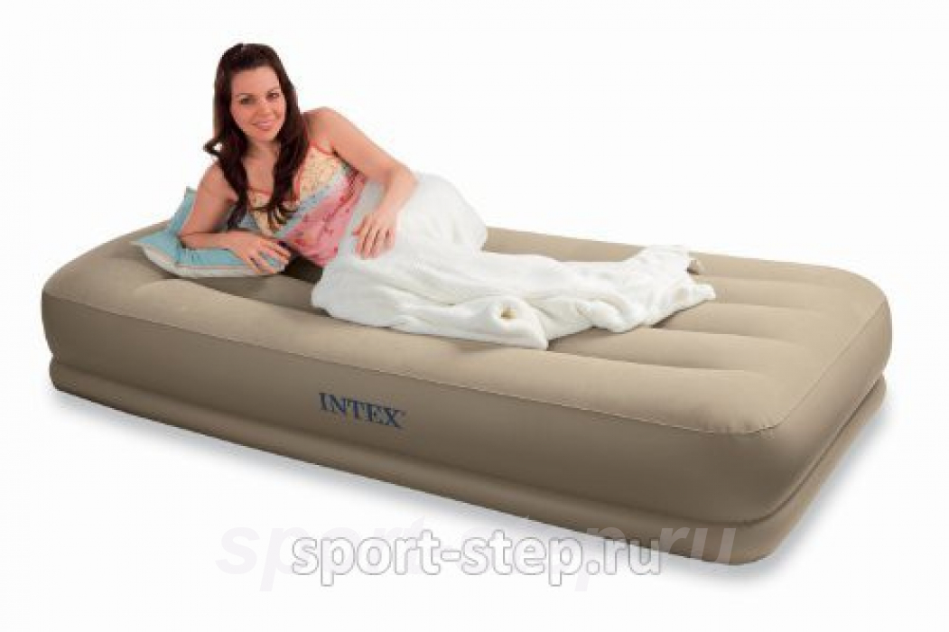 Односпальная надувная кровать Intex Pillow Rest Mid-Rise Bed Twin 67742 