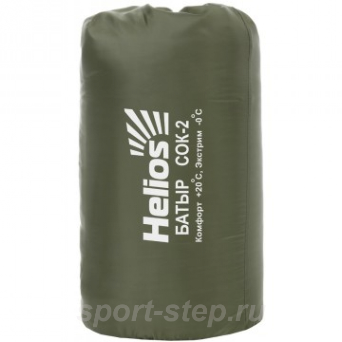 Спальный мешок БАТЫР СОК-2 (220*70) зелёный (холлофайбер) Helios