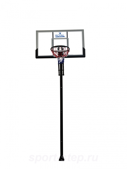 Стационарная баскетбольная стойка Royal Fitness 54”, поликаронат, арт. S025S-IN-GROUND