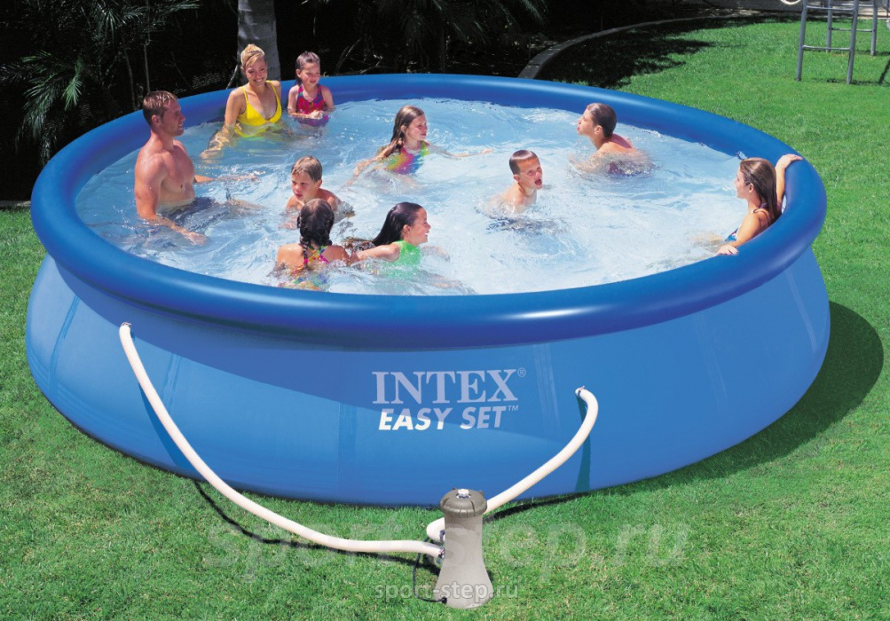 Надувной бассейн Intex 28162 Easy Set Pool (457 х 91 см) с фильтрующим насосом