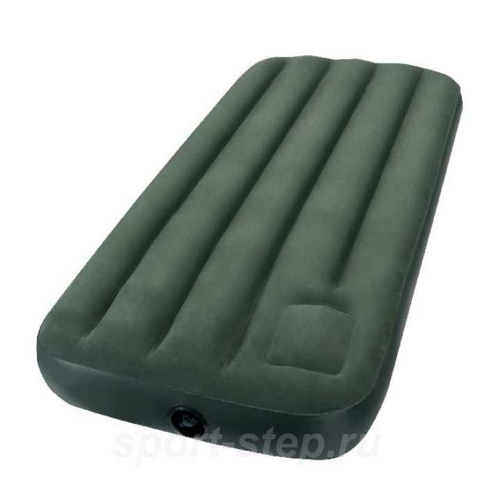 Односпальный надувной матрас Intex 66950 Downy Bed с встроенным ножным насосом