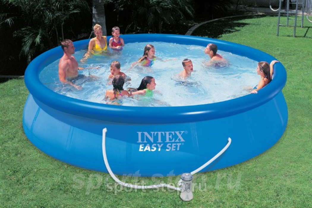 Надувной бассейн Intex 28164 Easy Set Pool (457 х 91 см) с фильтрующим насосом и аксессуарами