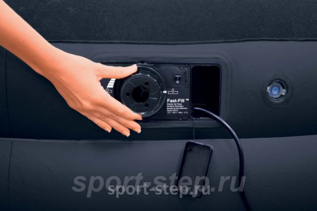 Двуспальная надувная кровать Intex 66702 Pillow Rest Raised Bed с встроенным электрическим насосом