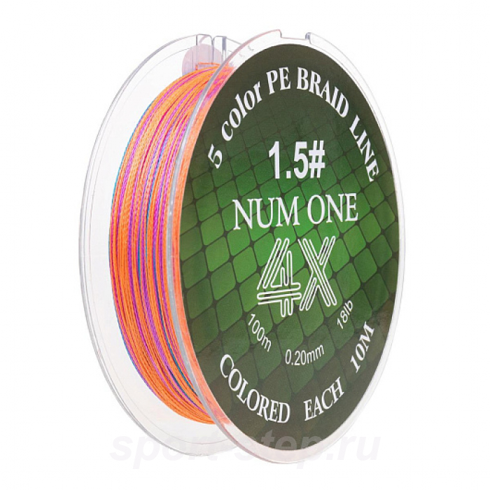 Шнур NUM ONE PE4X-100M 1.5#/0,205 mm Multi Colour Ryobi