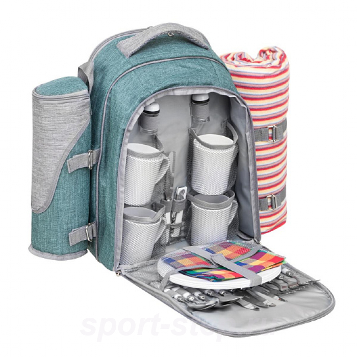 Набор для пикника на 4 персоны зеленый/серый (N-904(4)-GG) Nisus