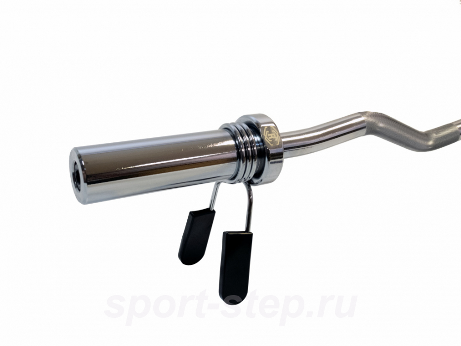 Гриф олимпийский слабоизогнутый хромированный 47" REBEL с замками R-OB47-Z-C