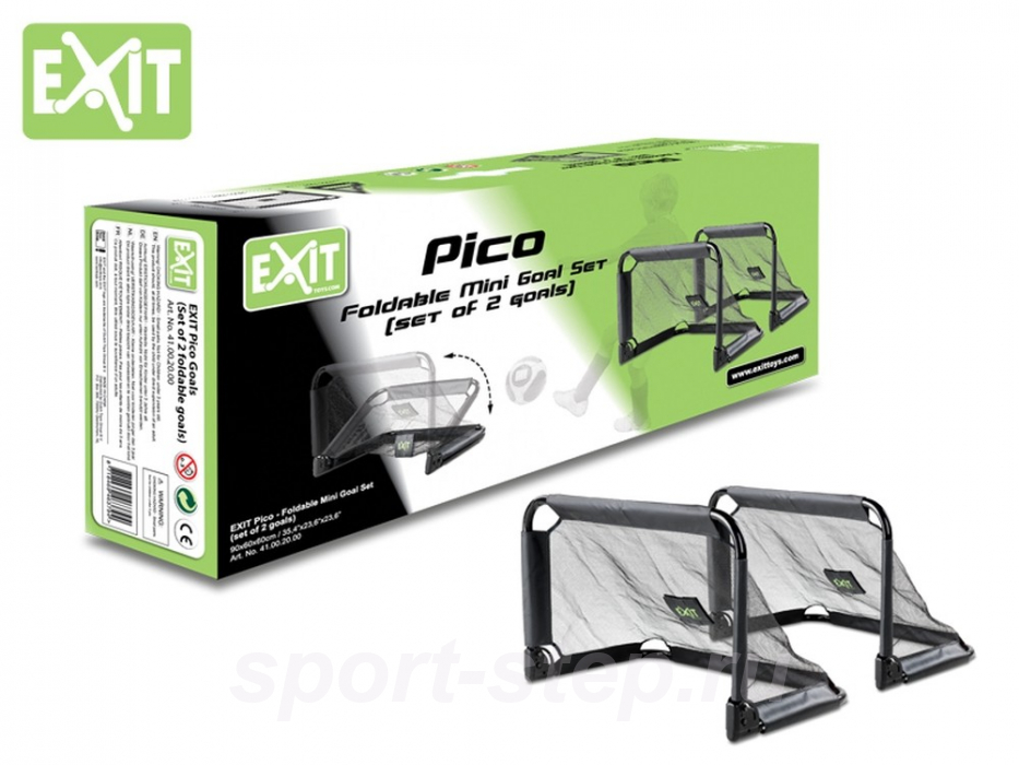 Детские футбольно-хоккейные ворота для дома и дачи EXIT ПИКО 90х60х60 см, cклaдные, 2 шт в комплекте
