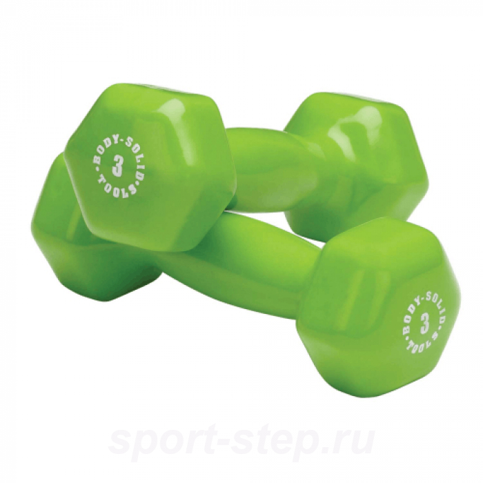Гантель в виниловой оболочке Body Solid 3LB / 1.35 кг BSTVD3