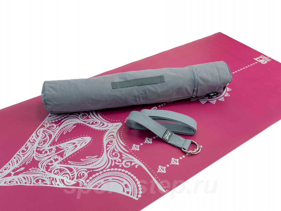 Коврик для йоги 2.5 мм пурпурный в сумке с ремешком Original FitTools FT-TYM025-PP