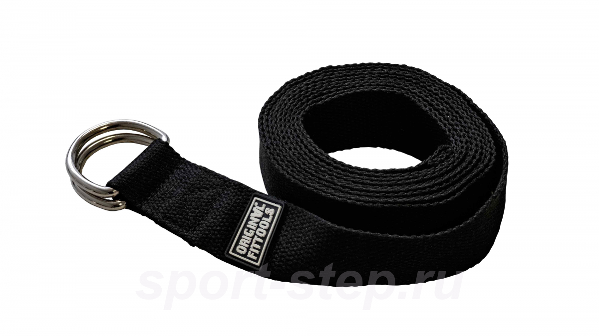 Цилиндр массажный черный + ремешок для йоги