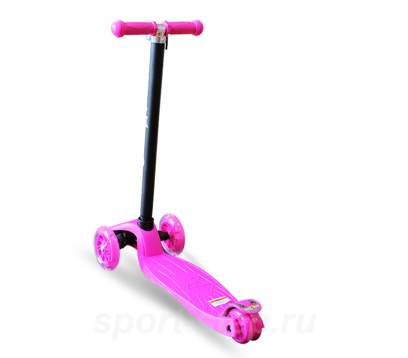 Самокат четырехколесный MAXI PU, малиновый Moove&Fun