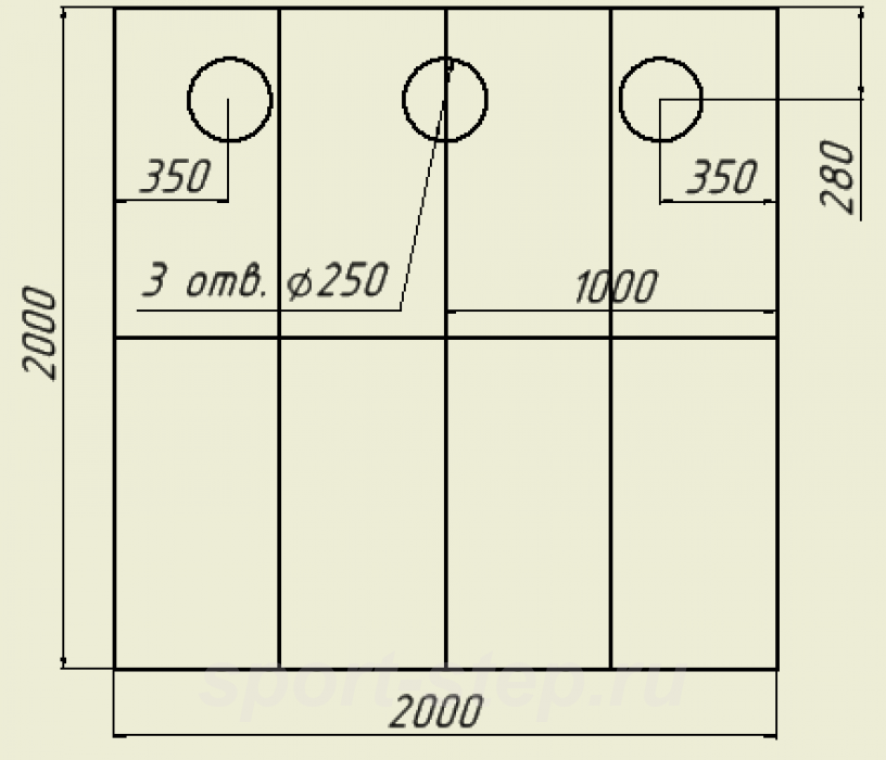 Полы 3Т со стандартными отверстиями (ПВХ) вариант 