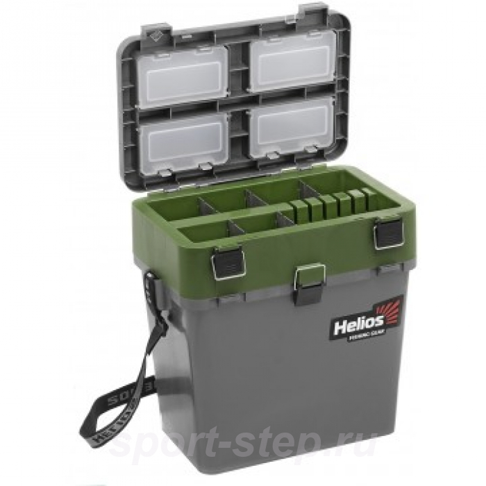 Ящик рыболовный зимний серый/хаки (HS-IB-19-GH) Helios