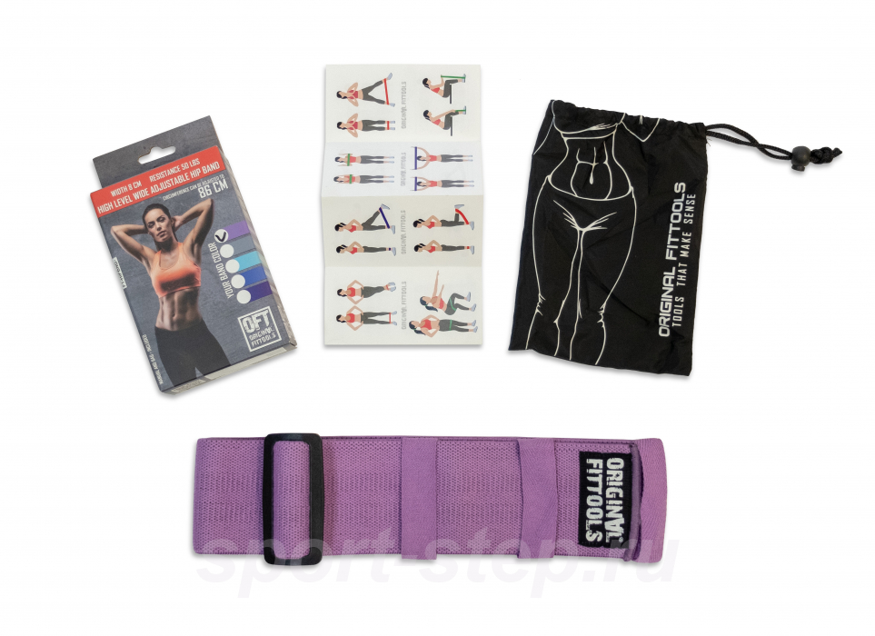 Мини-эспандер регулируемый фиолетовый Original FitTools FT-HIPBND-PP