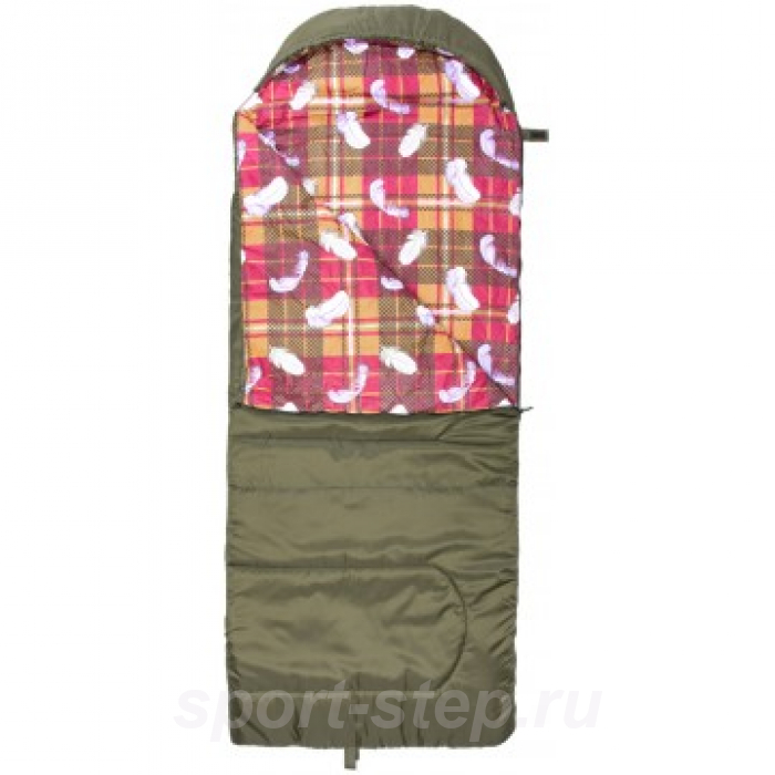 Спальный мешок БАТЫР XXL СОШ-4 (220*90) зелёный (холлофайбер) Helios