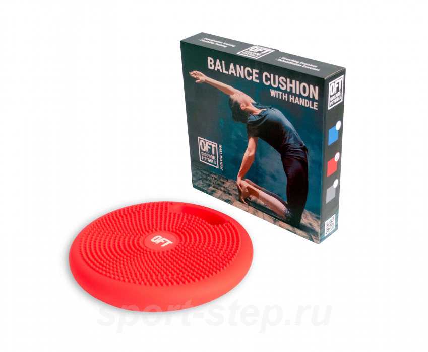 Массажно-балансировочная подушка с ручкой красная OFT FT-BPDHL (RED)