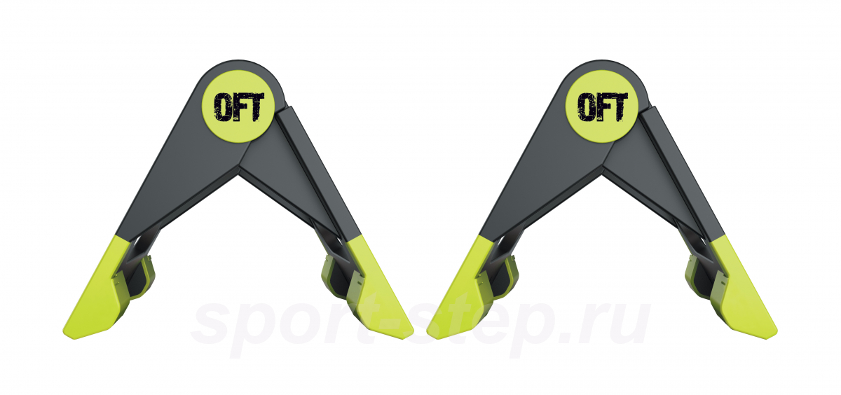 Упоры для отжиманий складные (черно-зеленые) Original FitTools FT-PUB-GN