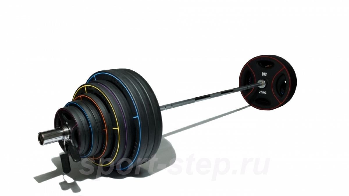 Штанга олимпийская 225 кг (диски-TPU) Original FitTools FT-OLYSET-225