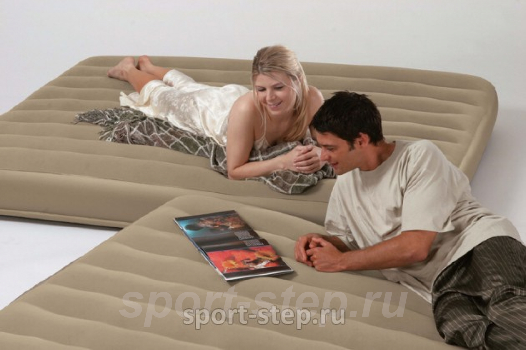 Двуспальная надувная кровать Intex Downy 2-in-1 Bed 66754 без насоса