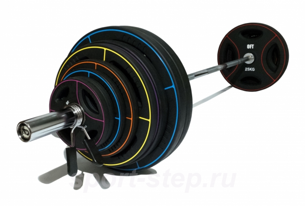Штанга олимпийская 180 кг (диски-TPU) Original FitTools FT-OLYSET-180