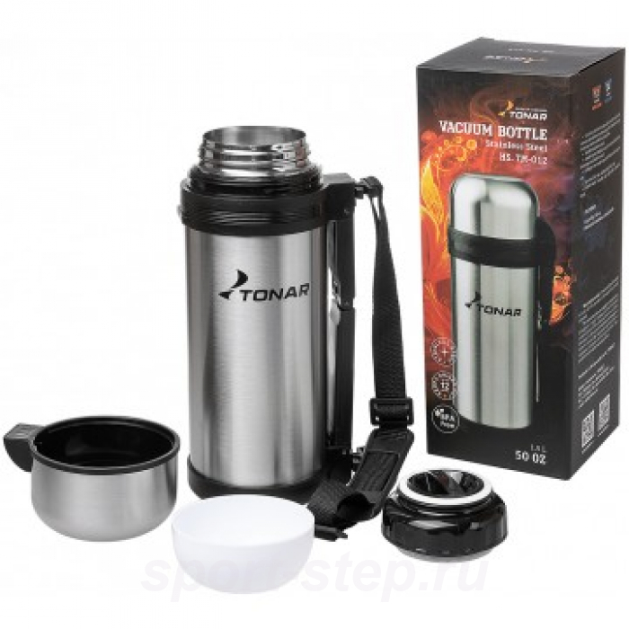 Термос (HS.TM-012) 1500ML (дополн.пласт.чашка, скл.ручка, ремень) TONAR