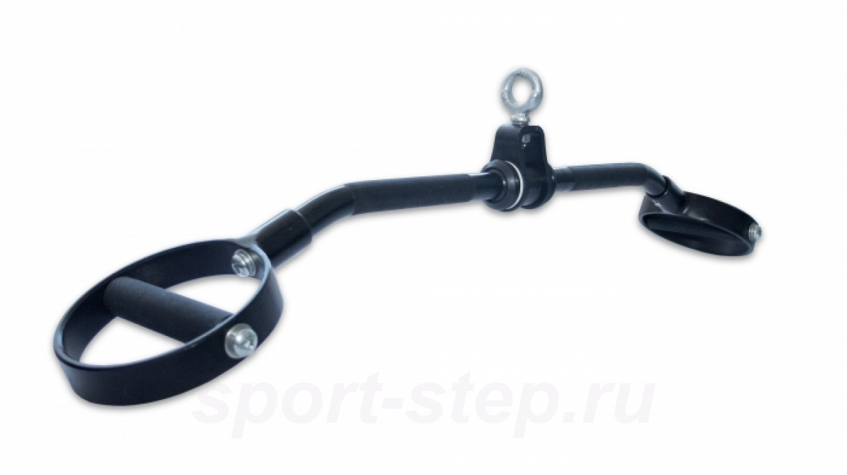 Рукоятка для мышц спины параллельный хват черная Premium Original FitTools FT-D30-BLACK