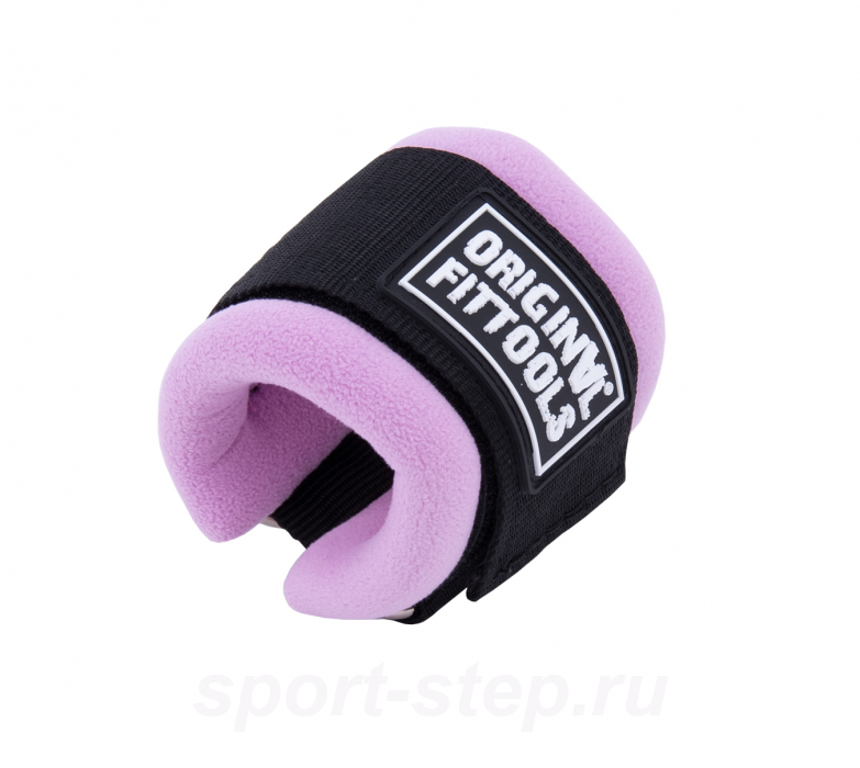 Ремень для тренировки мышц рук регулируемый фиолетовый (D-кольцо) Original FitTools FT-AS03-D-PP