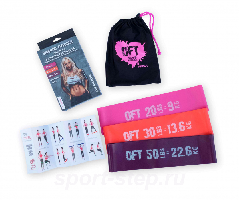 Петли для функционального тренинга PINK UNICORN + набор эспандеров